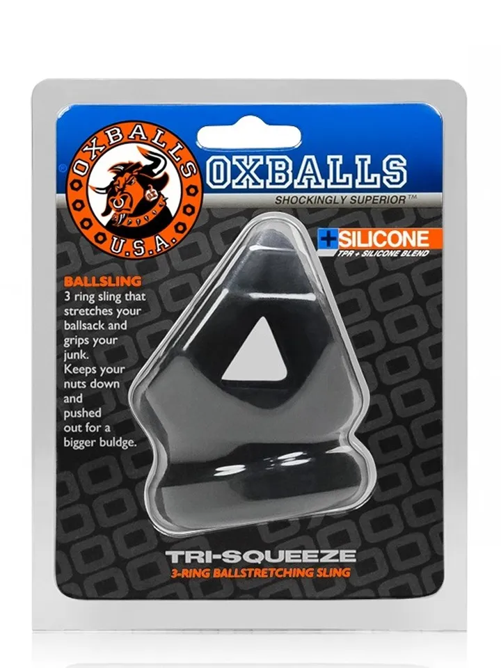 Oxballs Tri-Squeeze Ballstretching Sling Schwarz - Penis- und Hodensackringe 3 [full]