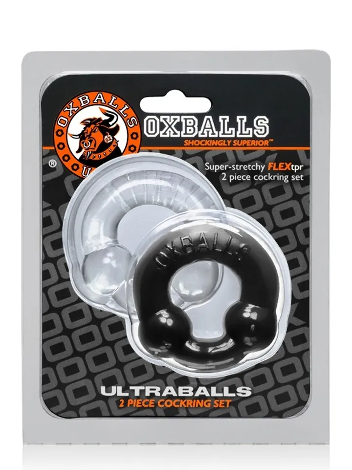 Oxballs Ultraballs Cock Rings Black & Clear - Cockring-Set 2 [full]