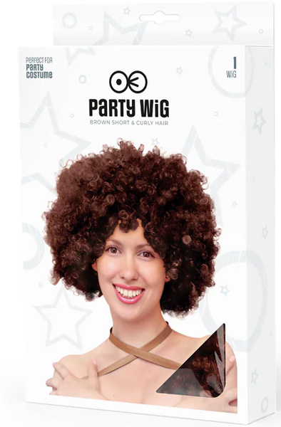 Party Perücke Afro Haar Braun - Perücke 2