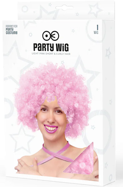 Party Perücke Hellrosa Afro-Haar - Perücke 2