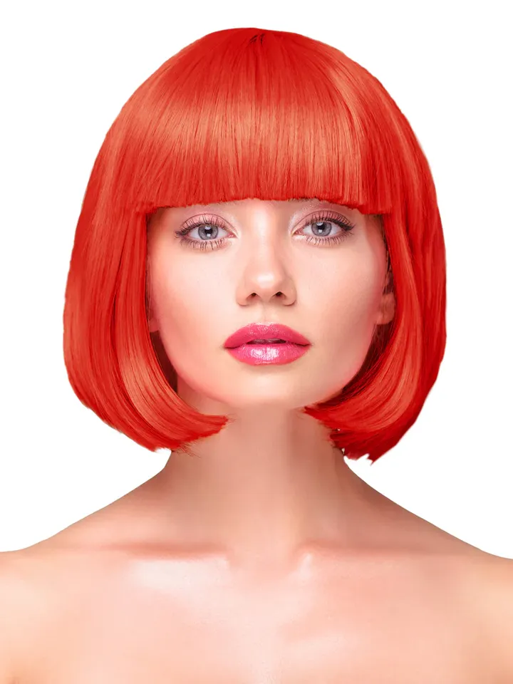 Party Perücke Kurze Glatte Rote Haare - Perücke 1 [full]