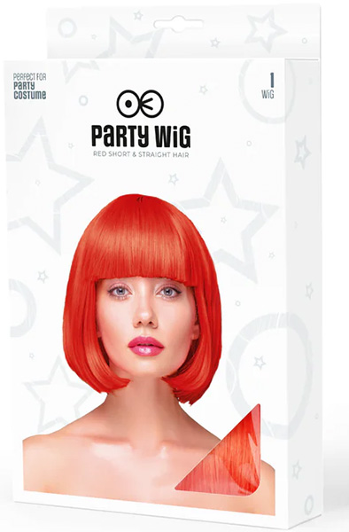 Party Perücke Kurze Glatte Rote Haare - Perücke 2