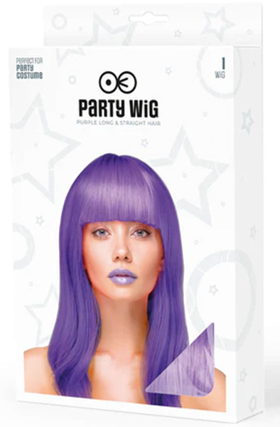 Party Perücke Lange Glatte lila Haare - Perücke 2