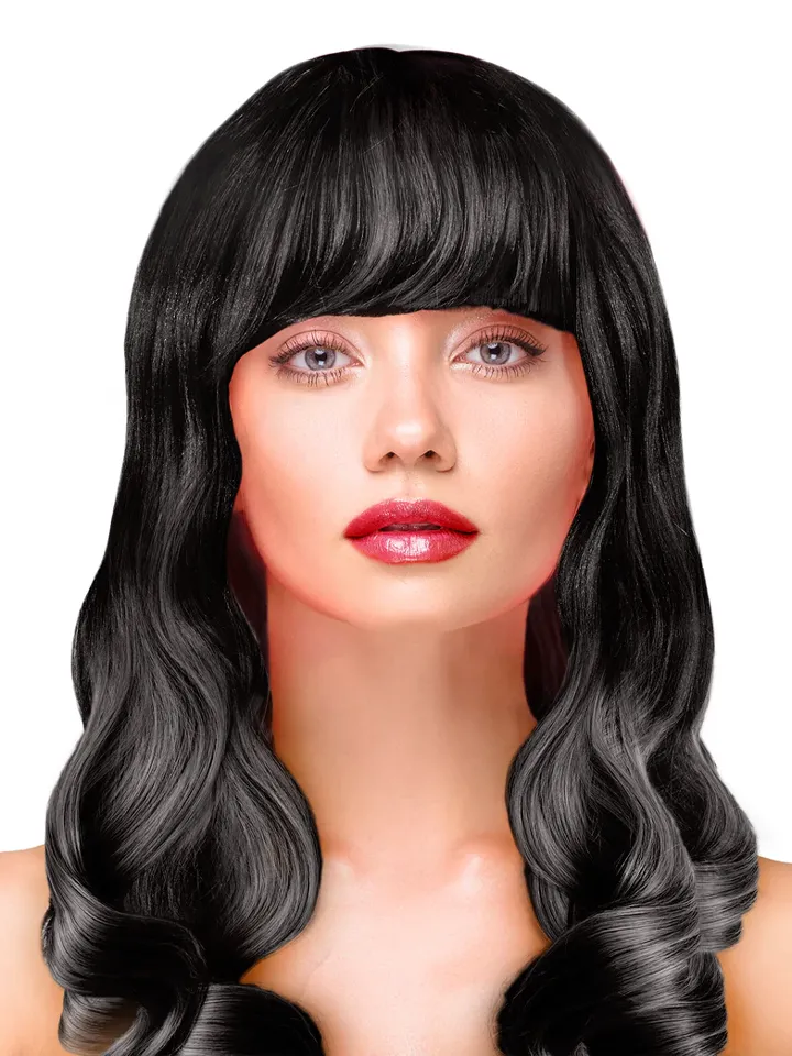 Party Wig Long Wavy Black Hair - Perücke 1 [full]