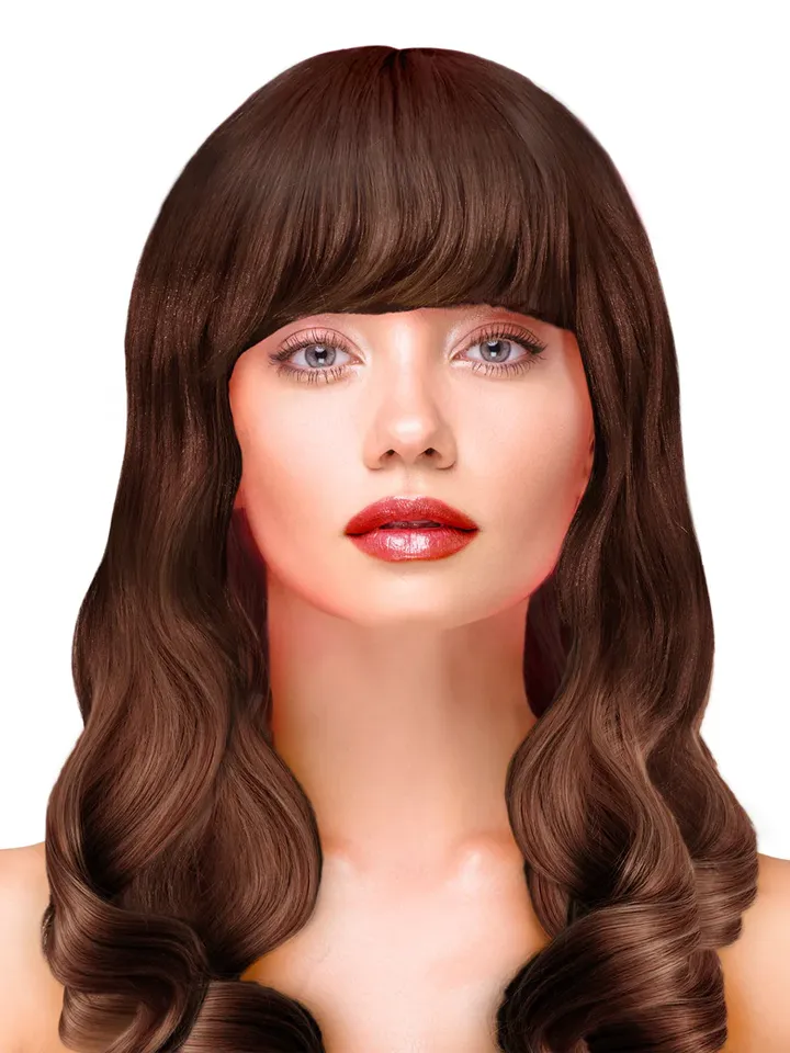 Party Wig Long Wavy Brown Hair - Perücke 1 [full]
