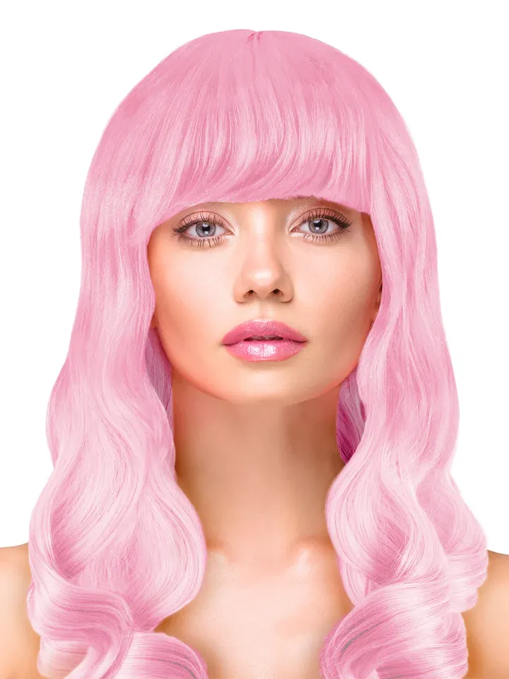 Party Wig Long Wavy Light Pink Hair - Perücke 1 [full]
