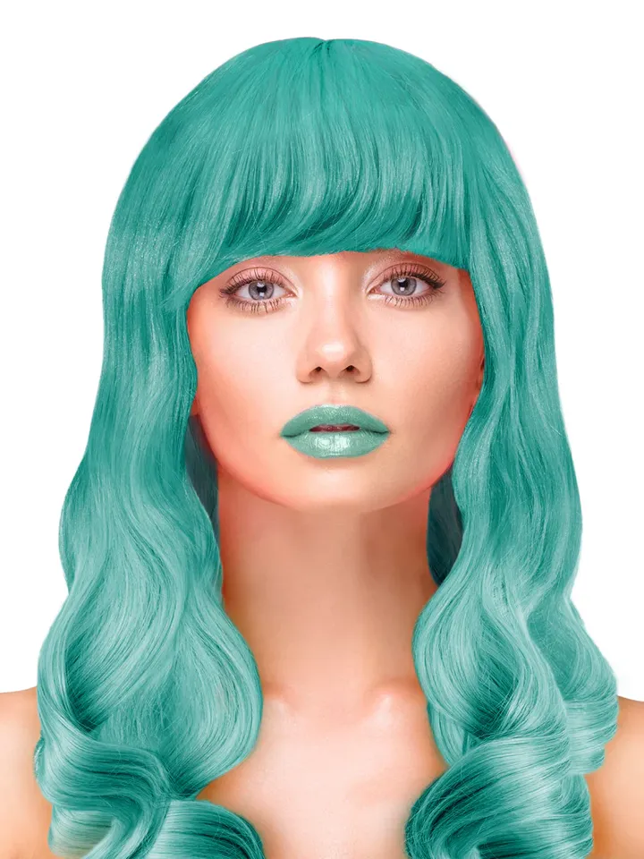 Party Wig Long Wavy Turquoise Hair - Perücke 1 [full]