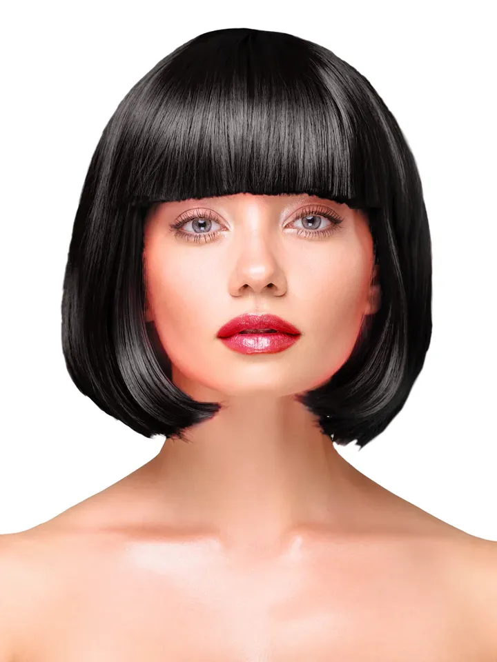 Party Wig Short Straight Black Hair - Perücke 1 [full]