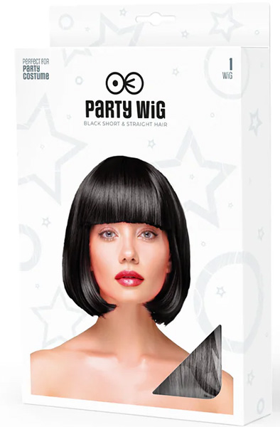 Party Wig Short Straight Black Hair - Perücke 2