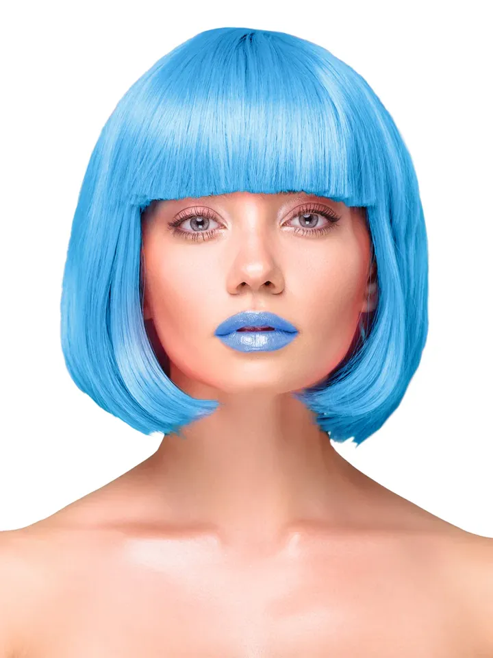 Party Wig Short Straight Blue Hair - Perücke 1 [full]