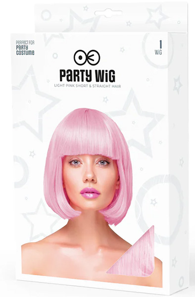 Party Wig Short Straight Hair Light Pink - Perücke 2