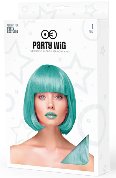 Party Wig Short Straight Hair Turquoise - Perücke 2