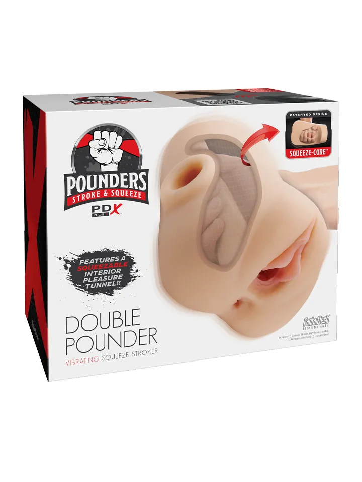 PDX Plus Double Pounder Vibrating Squeeze Stroker - Vibrierender Vagina-Masturbator 6 [full]