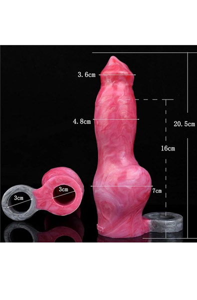 Pink Alien Fantasy Sleeve Red 20,5 cm - Penisverlängerung/Penishülle 4