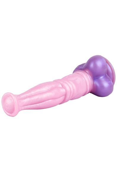 Pinky Jump Dildo Pink/Violett 25 cm - Drachen-Dildo 3