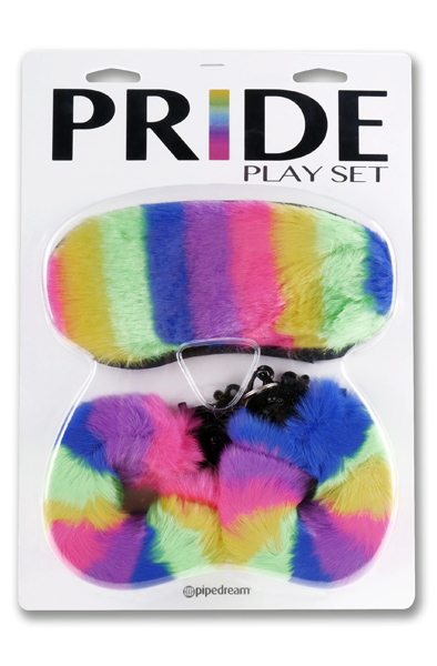 Pipedream Bondage Pride Play Set - Handschellen & Augenbinden 2