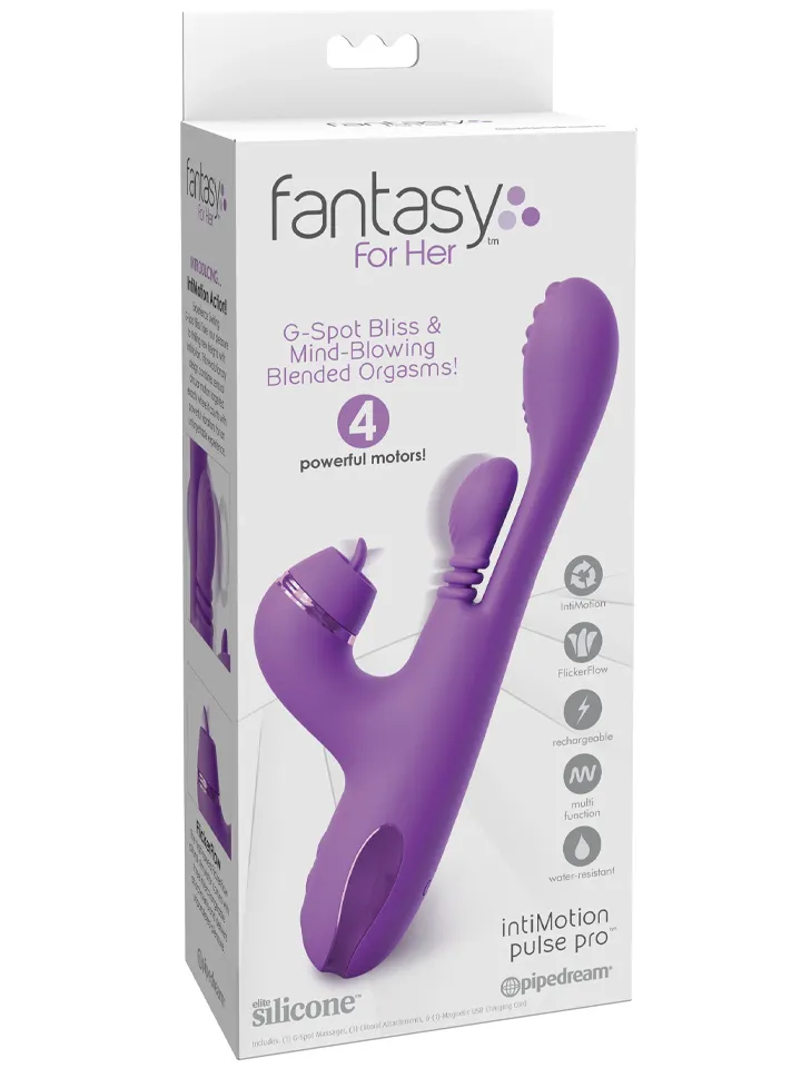 Pipedream Fantasy For Her Intimotion Pulse Pro - Rabbit-Vibrator mit rotierender Zunge 6