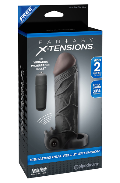 Pipedream Fantasy X-tensions Vibrating Real Feel Black Exten - Vibrierender Penisverlängerer 3