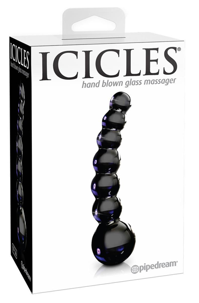 Pipedream Icicles No.66 Black - Glas-Dildo 2