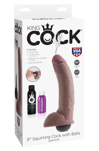 Pipedream King Cock Squirting Dildo mit Hoden 23 cm - Spritzdildo 2