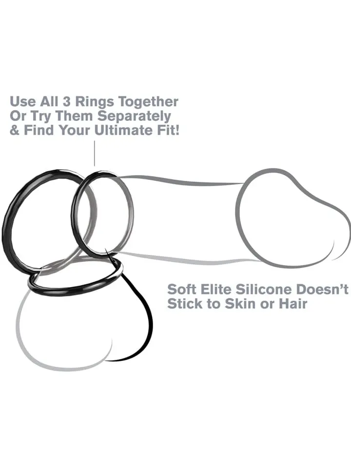 Pipedream Silikon 3-Ring Ausdauer-Set - Cockring-Set 2