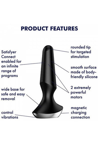 Plug-ilicious 2 Schwarz Bluetooth & App - Vibrierender Analplug 2