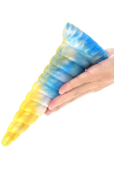 Plug Korn Gold-Blau 25 cm - Drachen-Dildo 2