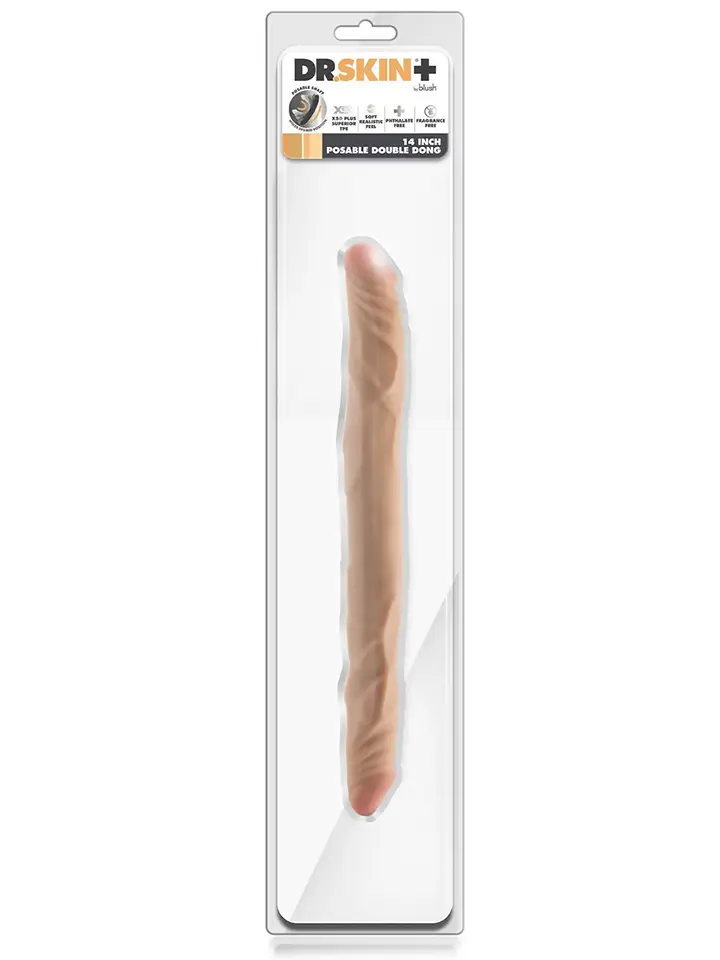 Posable Double Dong Beige 35,5 cm - Doppel-Dildo 4