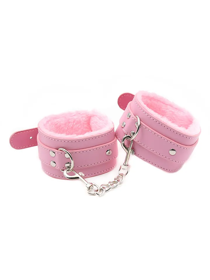 Premium Handfesseln mit Fellfutter in Rosa - Handschellen 1