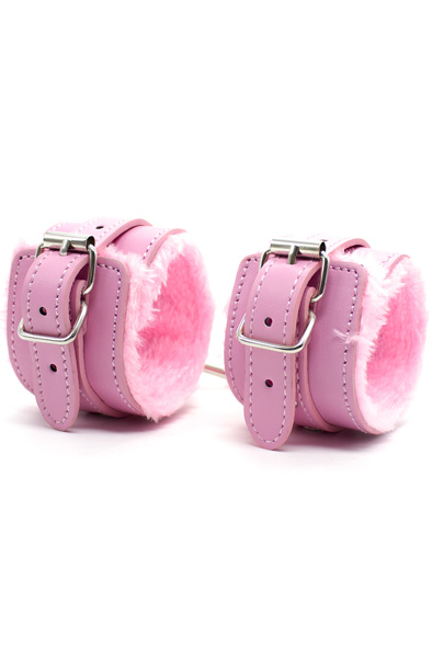 Premium Handfesseln mit Fellfutter in Rosa - Handschellen 2