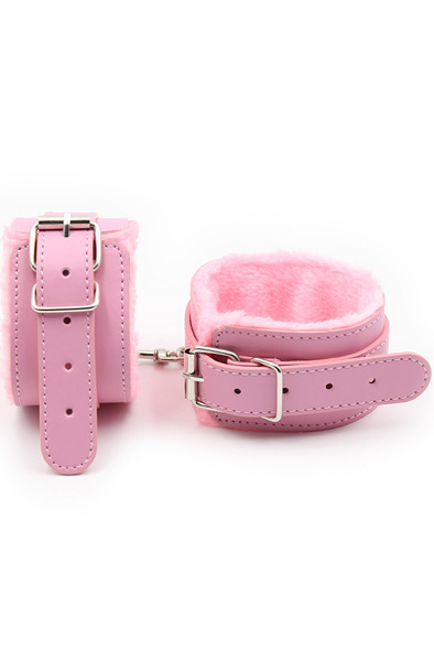 Premium Handfesseln mit Fellfutter in Rosa - Handschellen 3