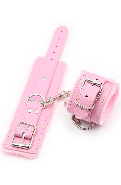 Premium Handfesseln mit Fellfutter in Rosa - Handschellen 4