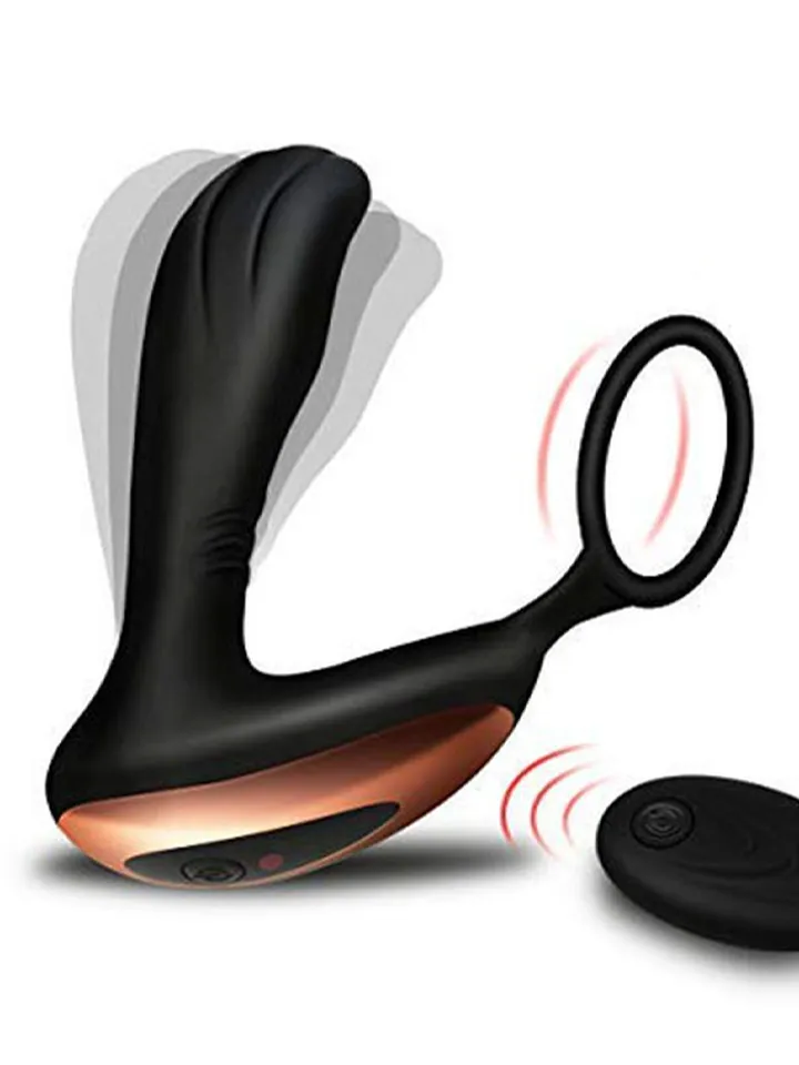 Prostate Massager With Penis Ring - Prostatavibrator mit Penisring 1 [full]
