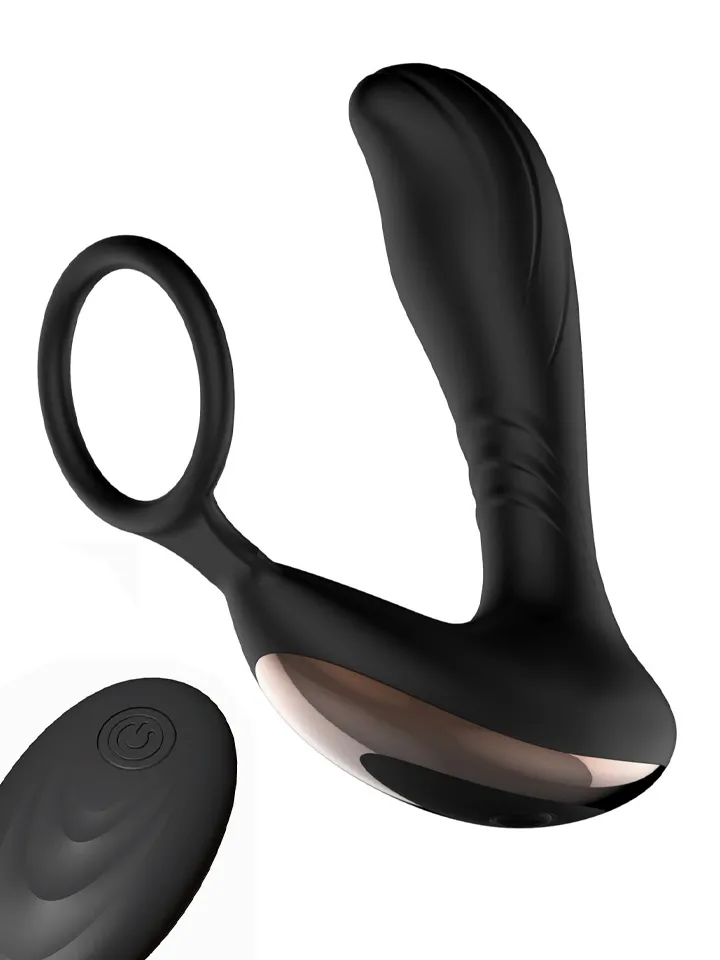 Prostate Massager With Penis Ring - Prostatavibrator mit Penisring 3 [full]