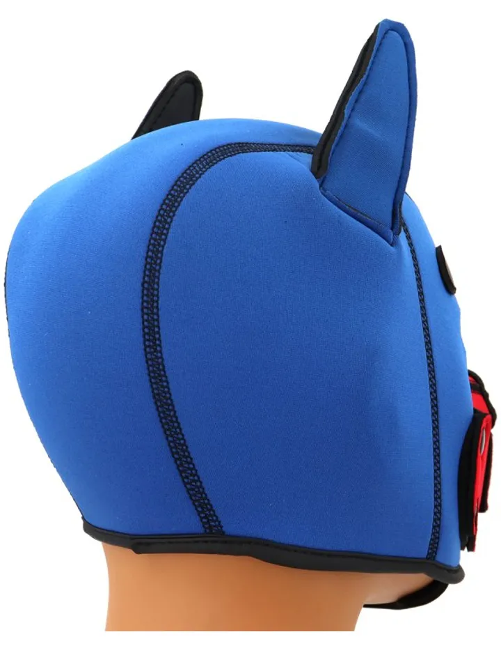 Puppy Fox Neoprene Hood Blue-Red - BDSM Maske 3