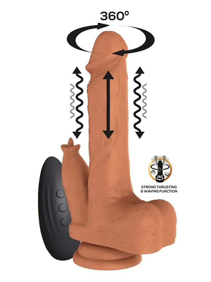 Quintus Stoß-, Wellen- & Vibrations-Dildo 23 cm - Vibrierender Dildo 1 [full]