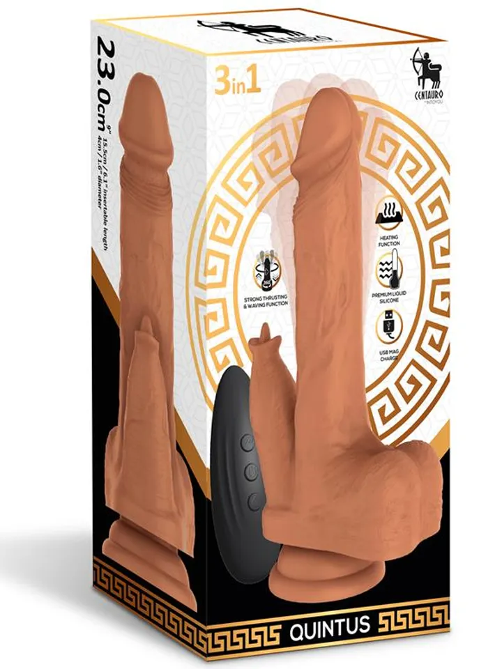 Quintus Stoß-, Wellen- & Vibrations-Dildo 23 cm - Vibrierender Dildo 4