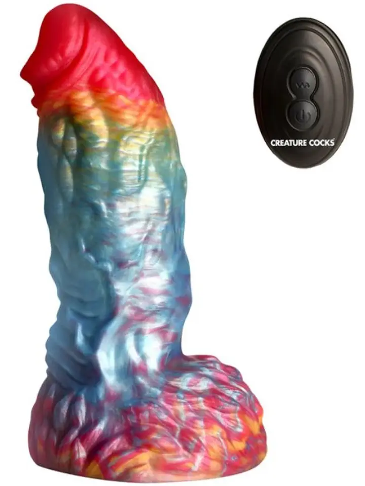 Rainbow Phoenix Vibrationsdildo 17,3 cm - Drachen-Dildo 1