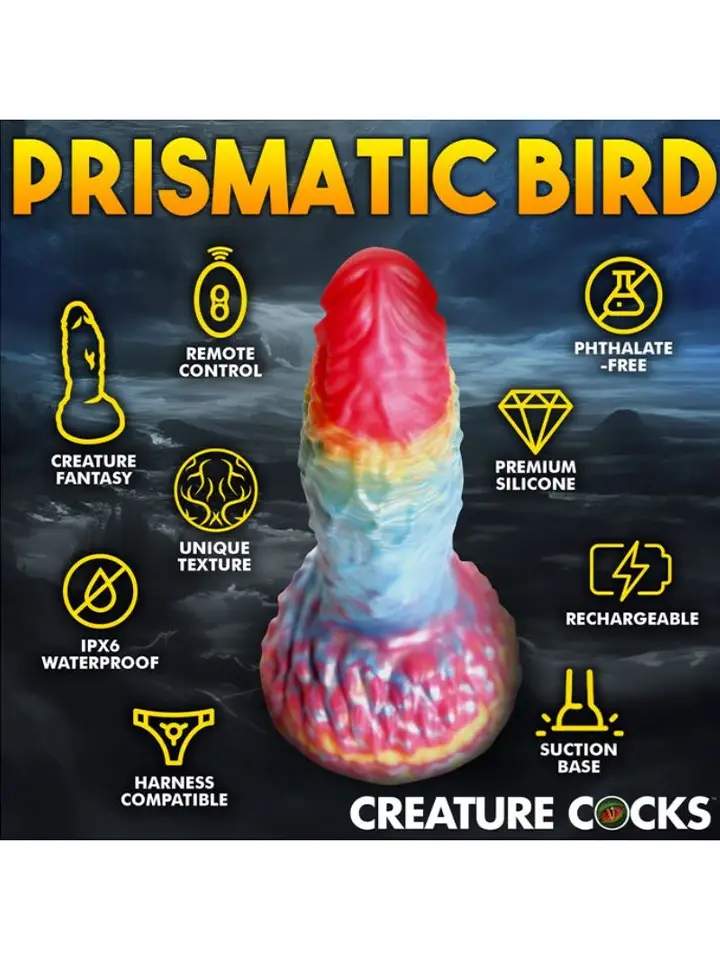 Rainbow Phoenix Vibrationsdildo 17,3 cm - Drachen-Dildo 2