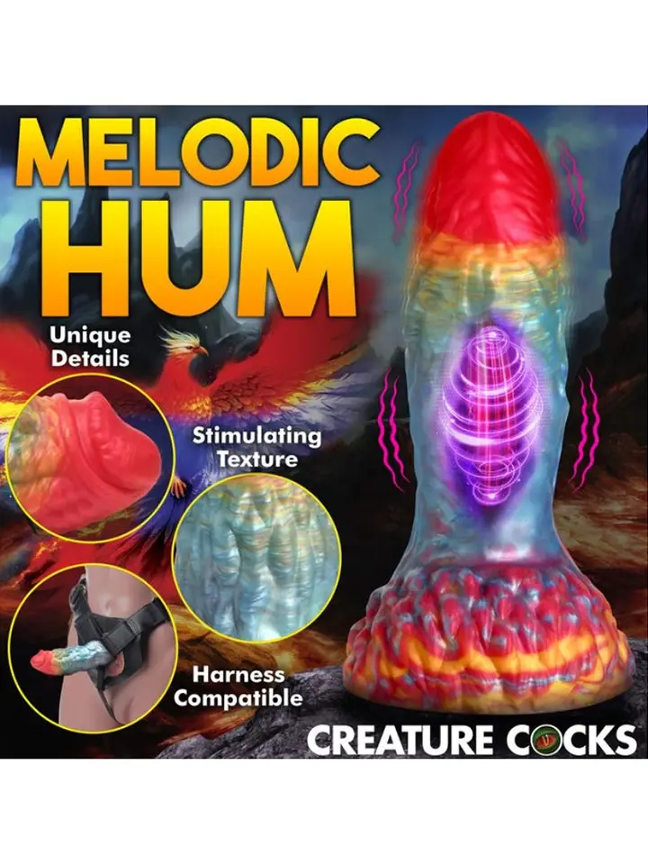 Rainbow Phoenix Vibrationsdildo 17,3 cm - Drachen-Dildo 4