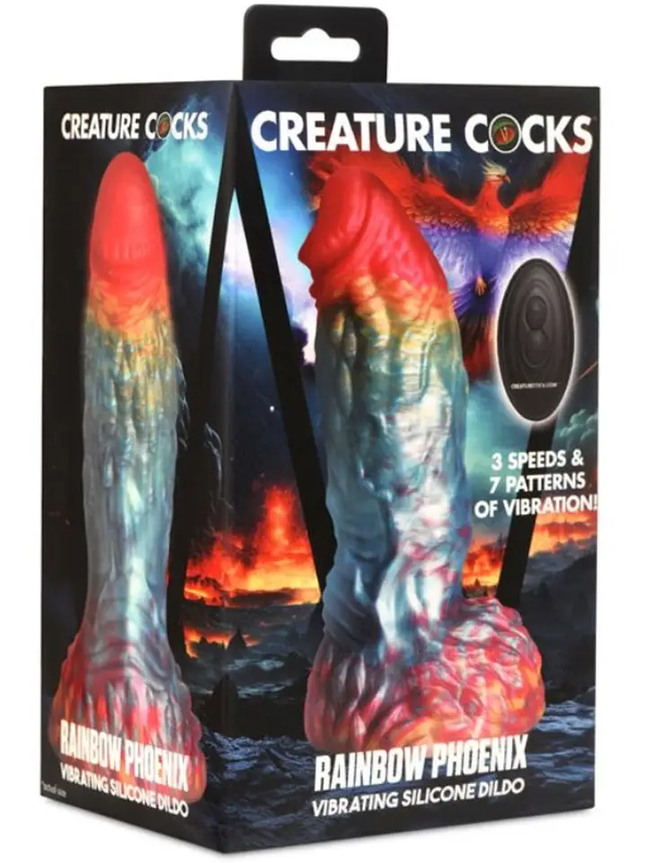 Rainbow Phoenix Vibrationsdildo 17,3 cm - Drachen-Dildo 6