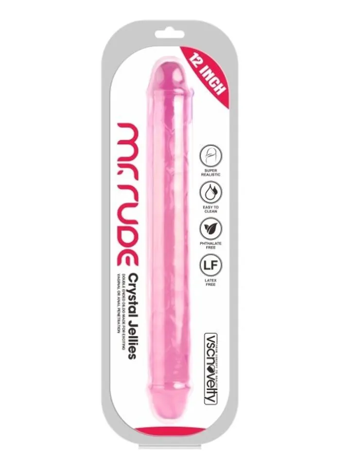 Realistic Penis Crystal Jellies Pink 30,5 cm - Doppel-Dildo 3 [full]