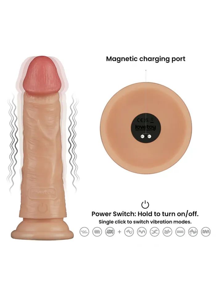 Realistic Vibrating Power Cock 18 cm - Vibrierender Dildo 2 [full]