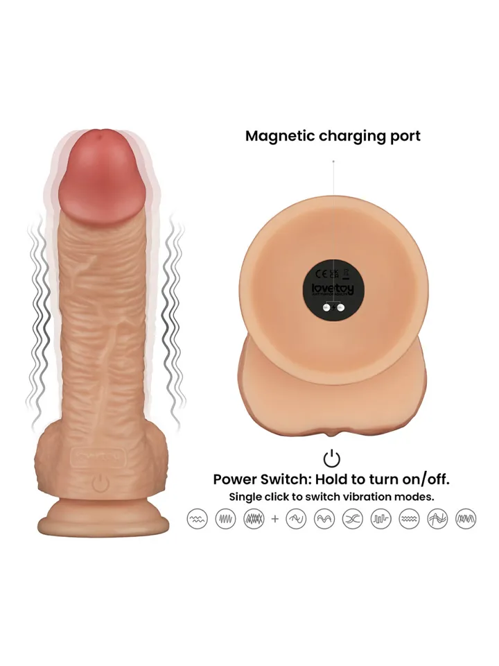 Realistic Vibrating Power Cock 22 cm - Vibrierender Dildo 2 [full]
