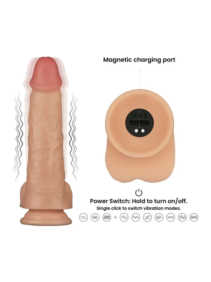Realistic Vibrating Power Cock 23 cm - Vibrierender Doppel-Dildo 2 [full]