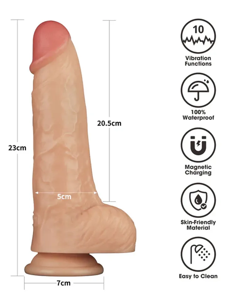Realistic Vibrating Power Cock 23 cm - Vibrierender Doppel-Dildo 3 [full]