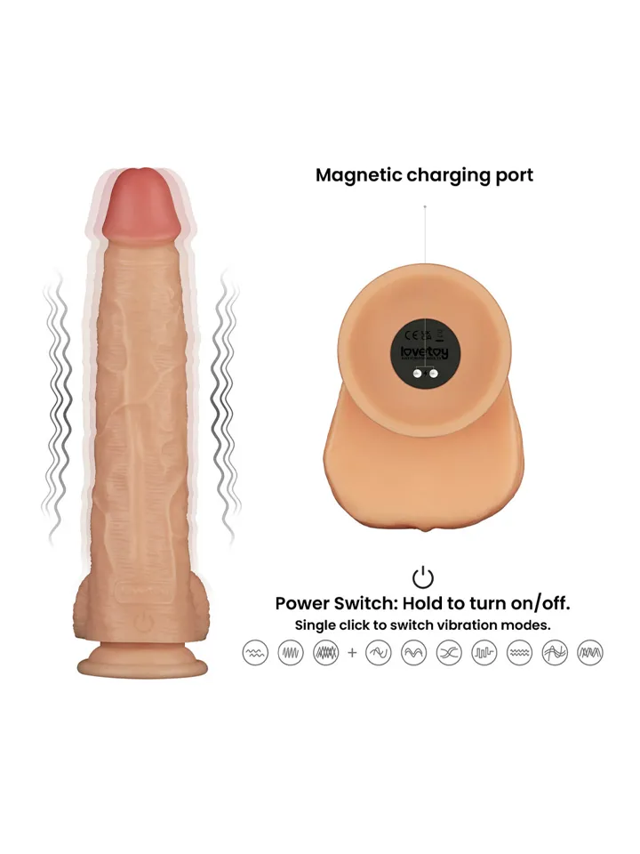 Realistic Vibrating Power Cock 28,3 cm - Vibrierender Dildo 2 [full]