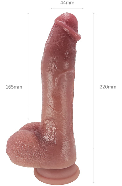 Realistischer Dildo mit Stoß- und Wärmfunktion (22 cm) - Vibrierender Dildo 3