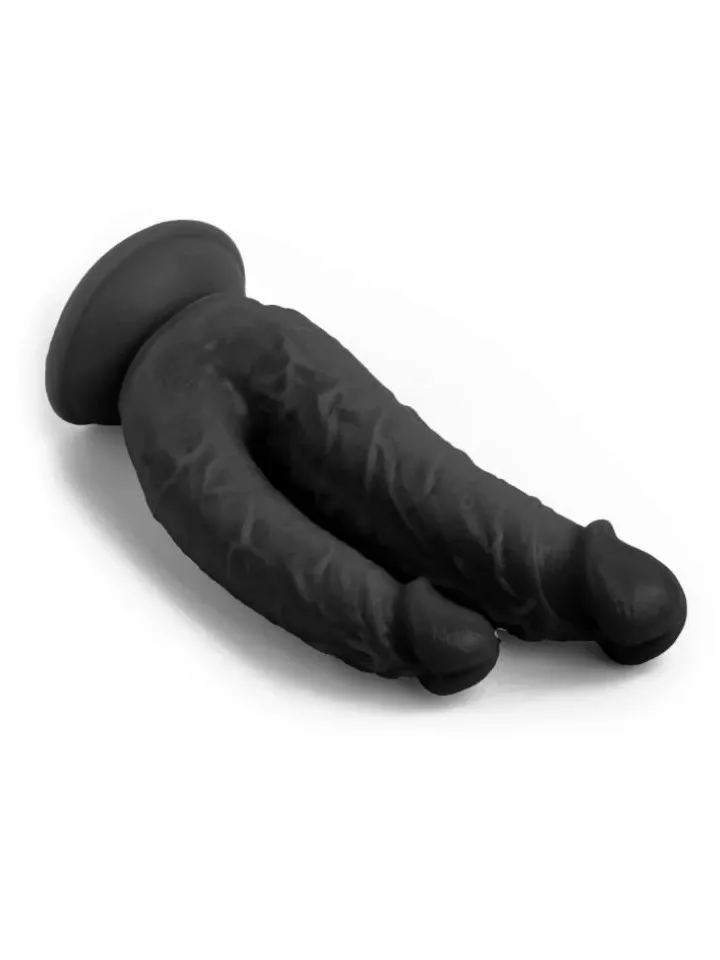 Realistischer Doppelpenetrations-Dildo Schwarz 21 cm - Doppel-Dildo 2 [full]
