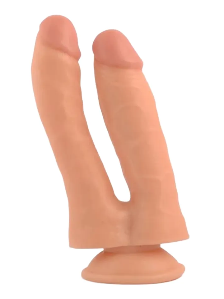 Realistischer Doppelpenetrations-Penis 18,5 cm - Doppel-Dildo 1 [full]